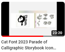 Catphalbet Cat Font Parade 2023 jilljj.com Storybook calligraphic, icons monograms logos symbols typography by Jill Annette Johnson